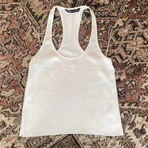 Zara Ivory Satin Tank Top